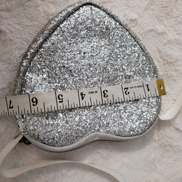 Crewcuts Heart Purse Silver Speckled Glitter - Picture 7 of 8